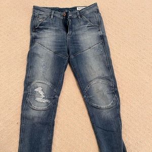 G Star-Distressed Denim Boyfriend Jean